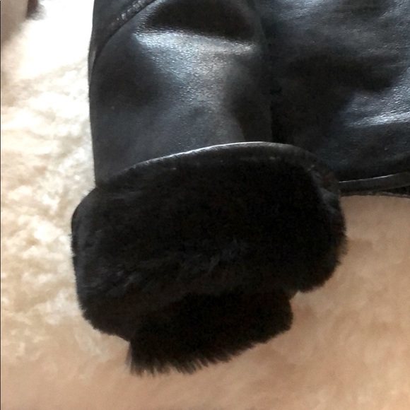 Designer Autunno black shearling leather jacket - Picture 6 of 8